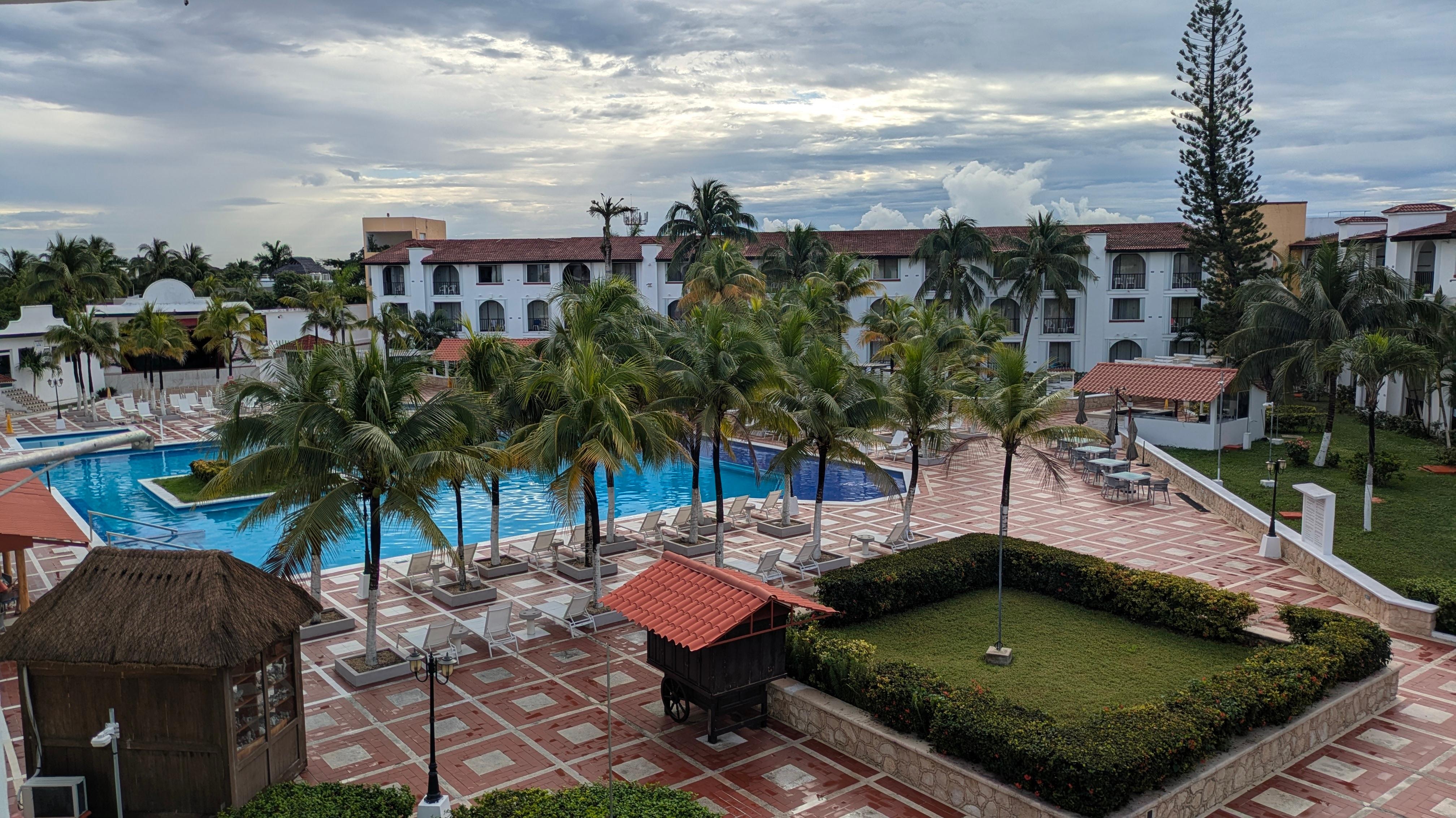 My room view of the pool during the day