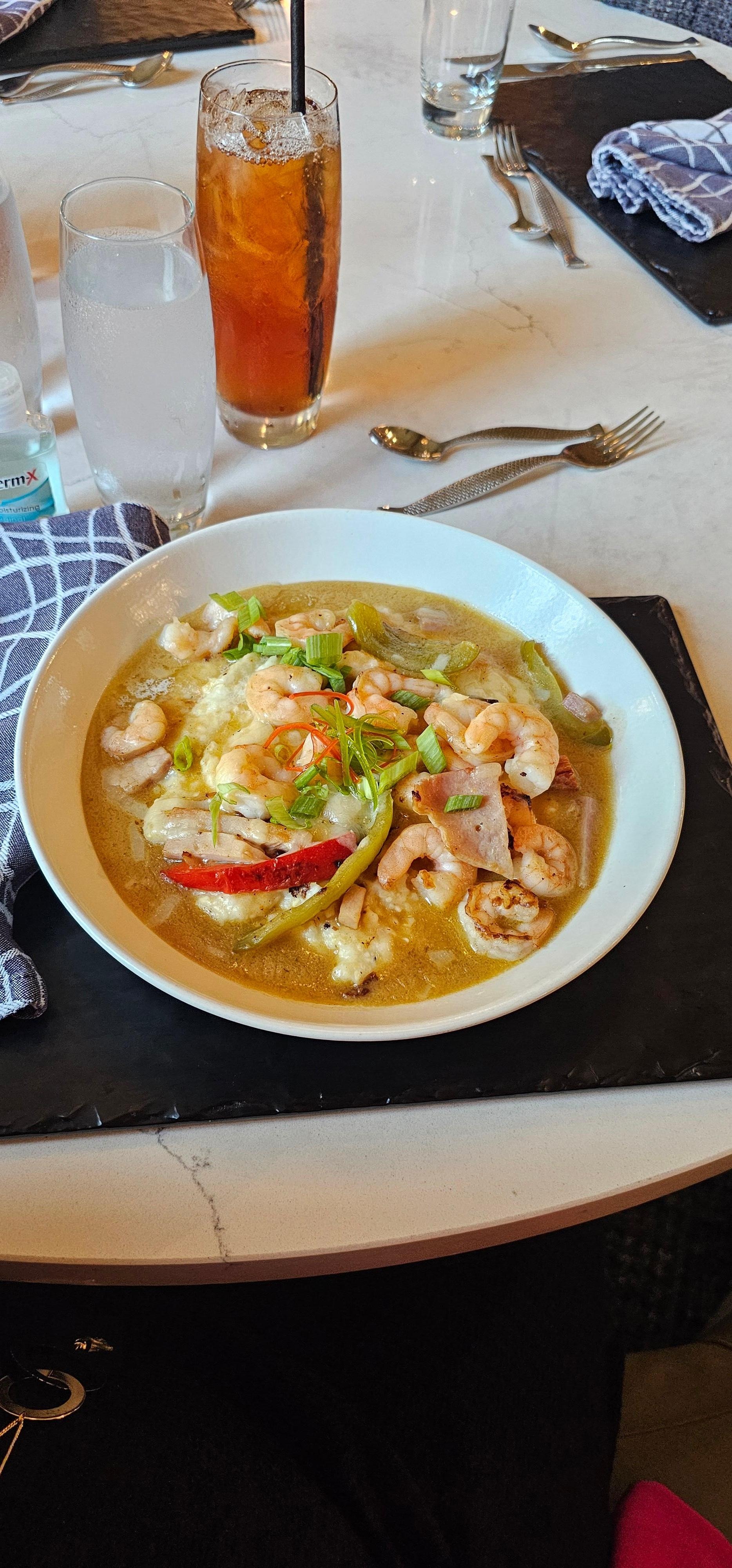 Shrimp and Grits from on site restaurant
