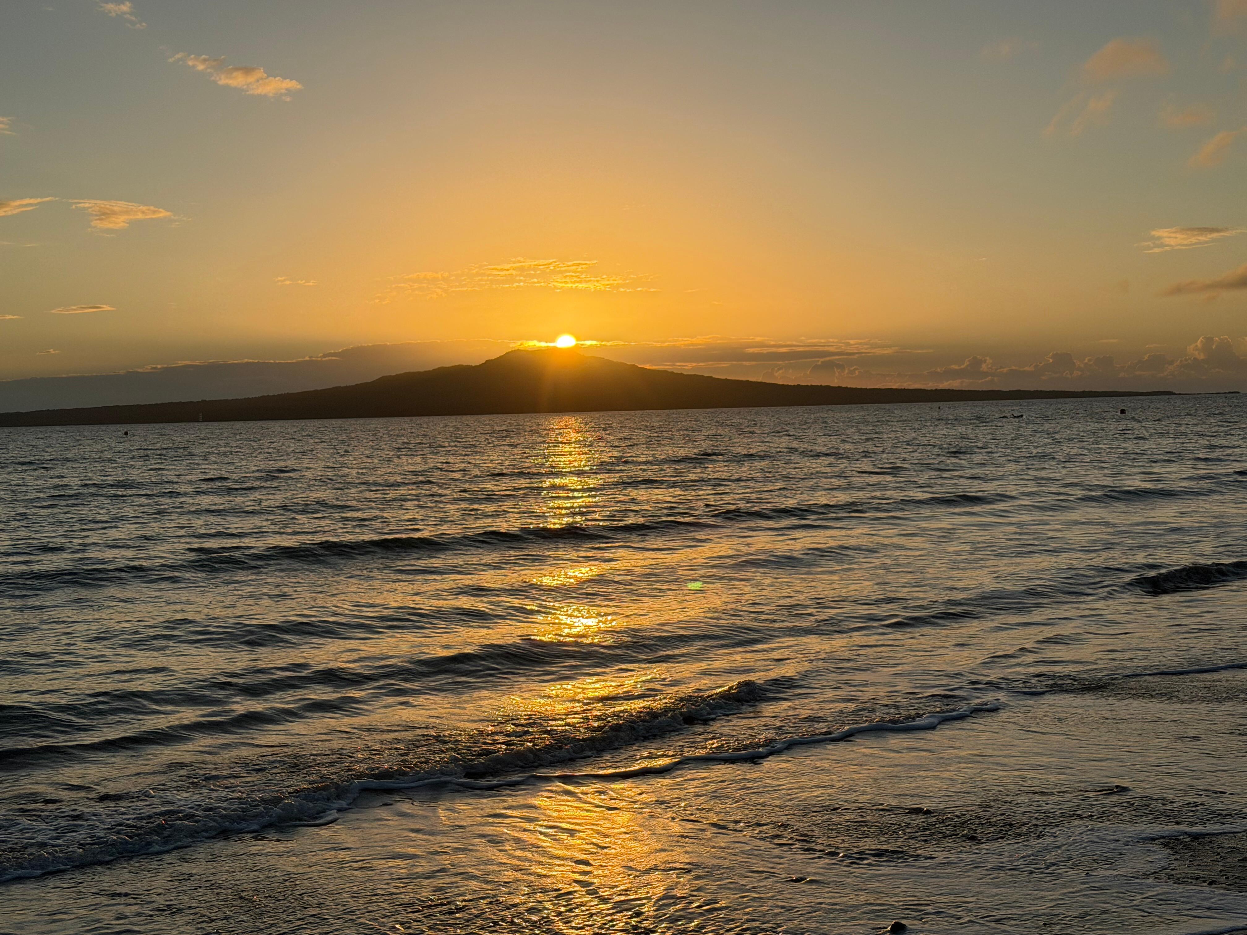 Sunrise over Rangitoto Island 