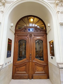 The front door.