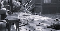 The porch and stone patio that we enjoyed very much!