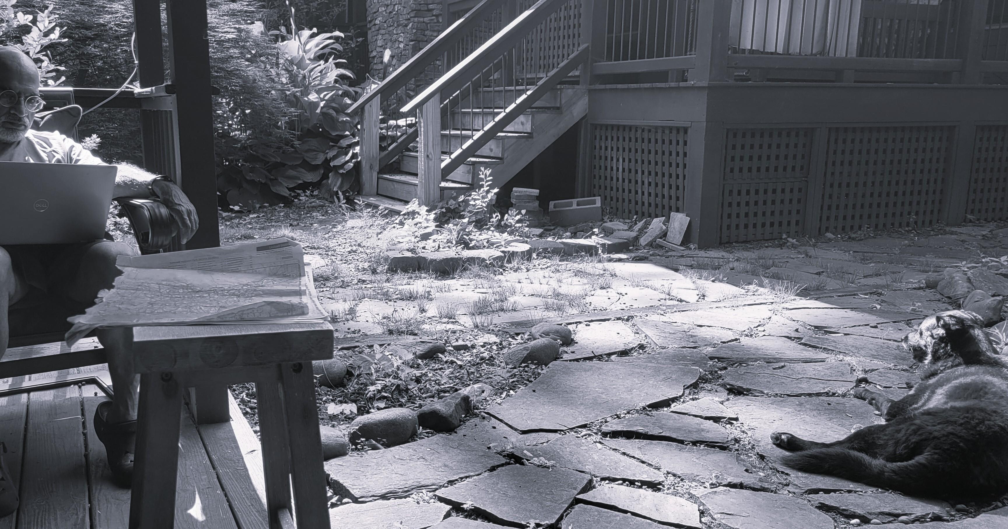 The porch and stone patio that we enjoyed very much!