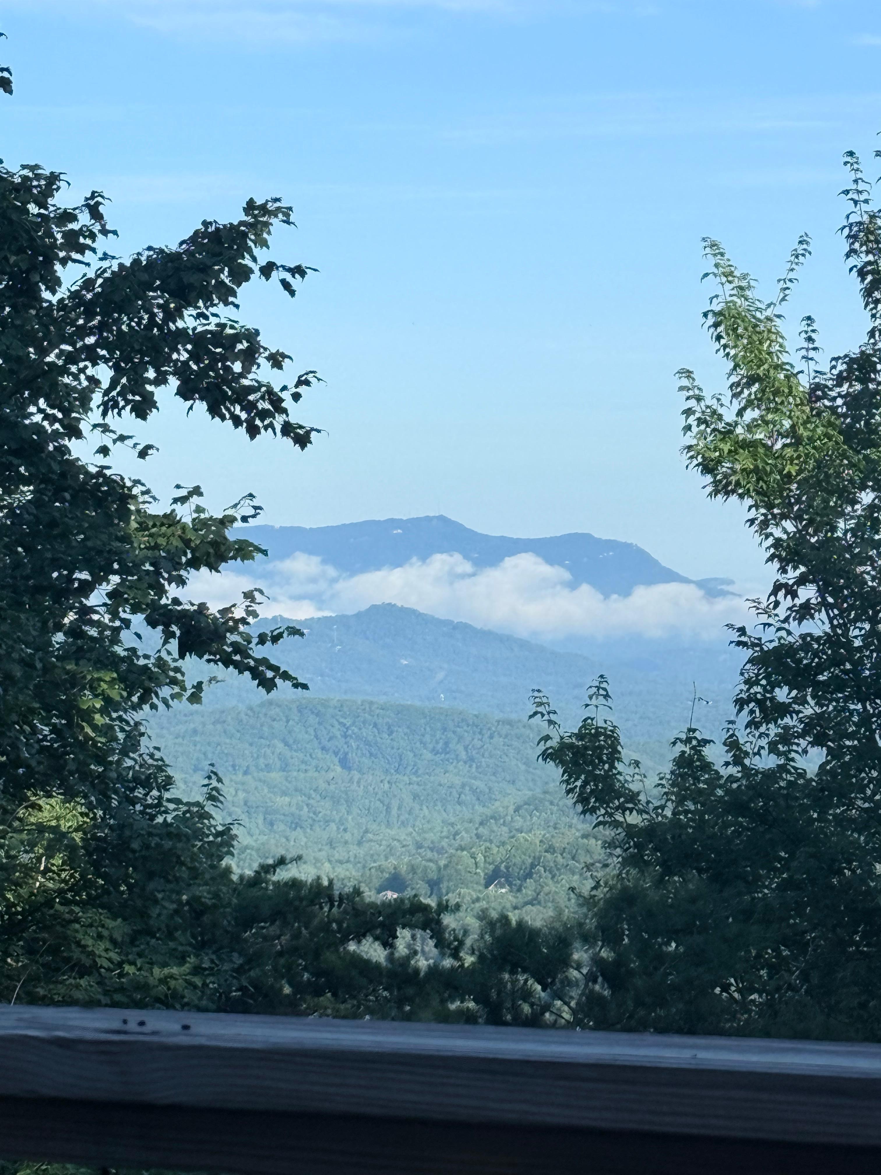 Morning quiet time and coffee with a great view of the Smoky’s.