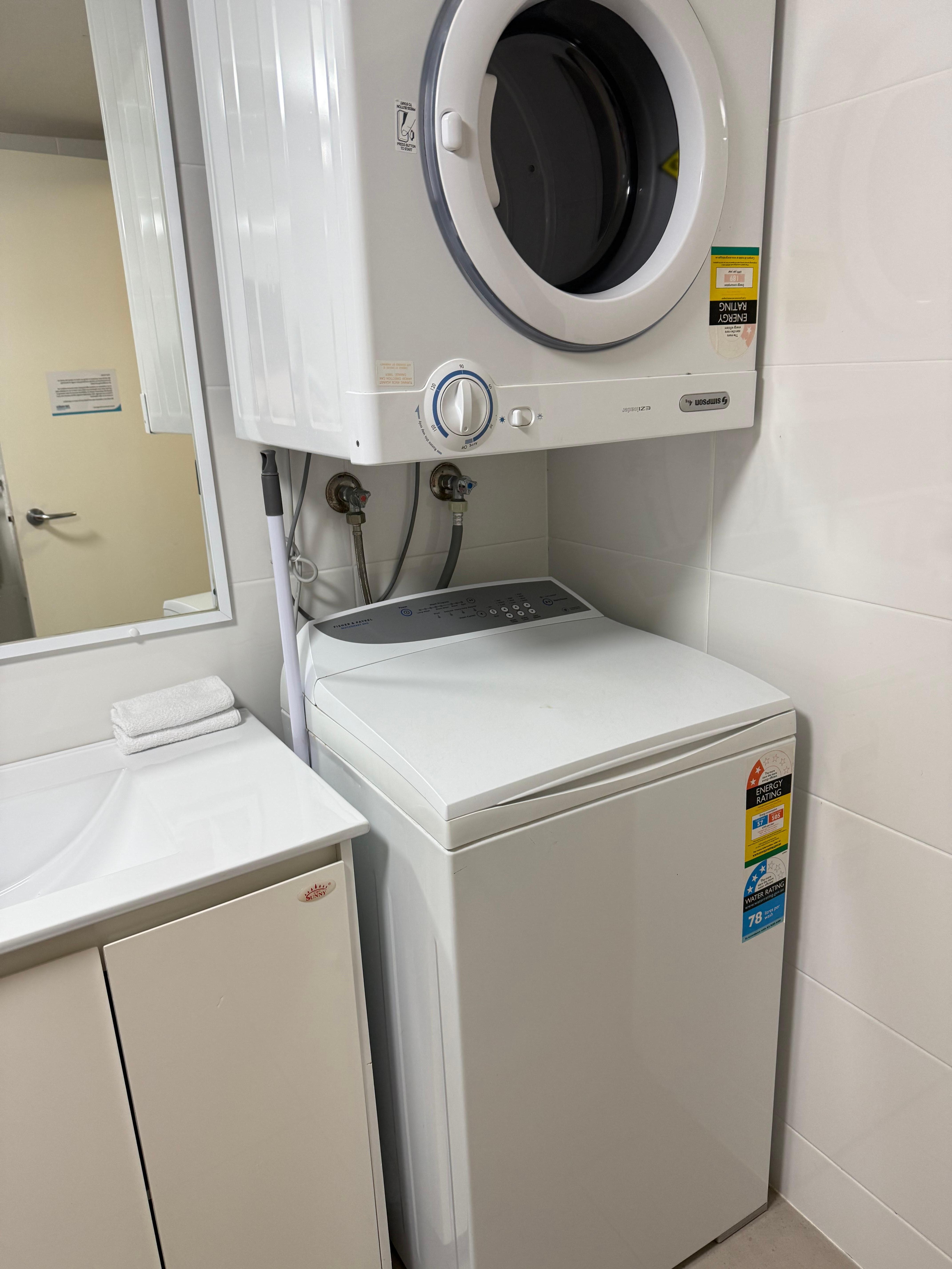 Washer/dryer in bathroom