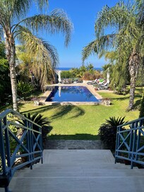 View of the pool from the veranda