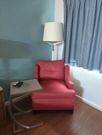 Comfy chair and reading lamp with C-table was much appreciated