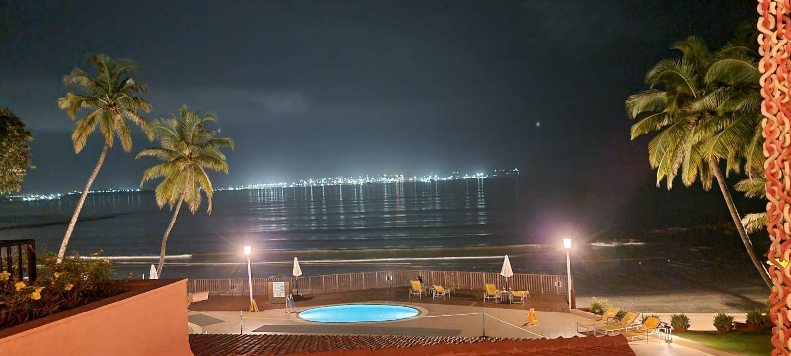 Evening lights and beach
