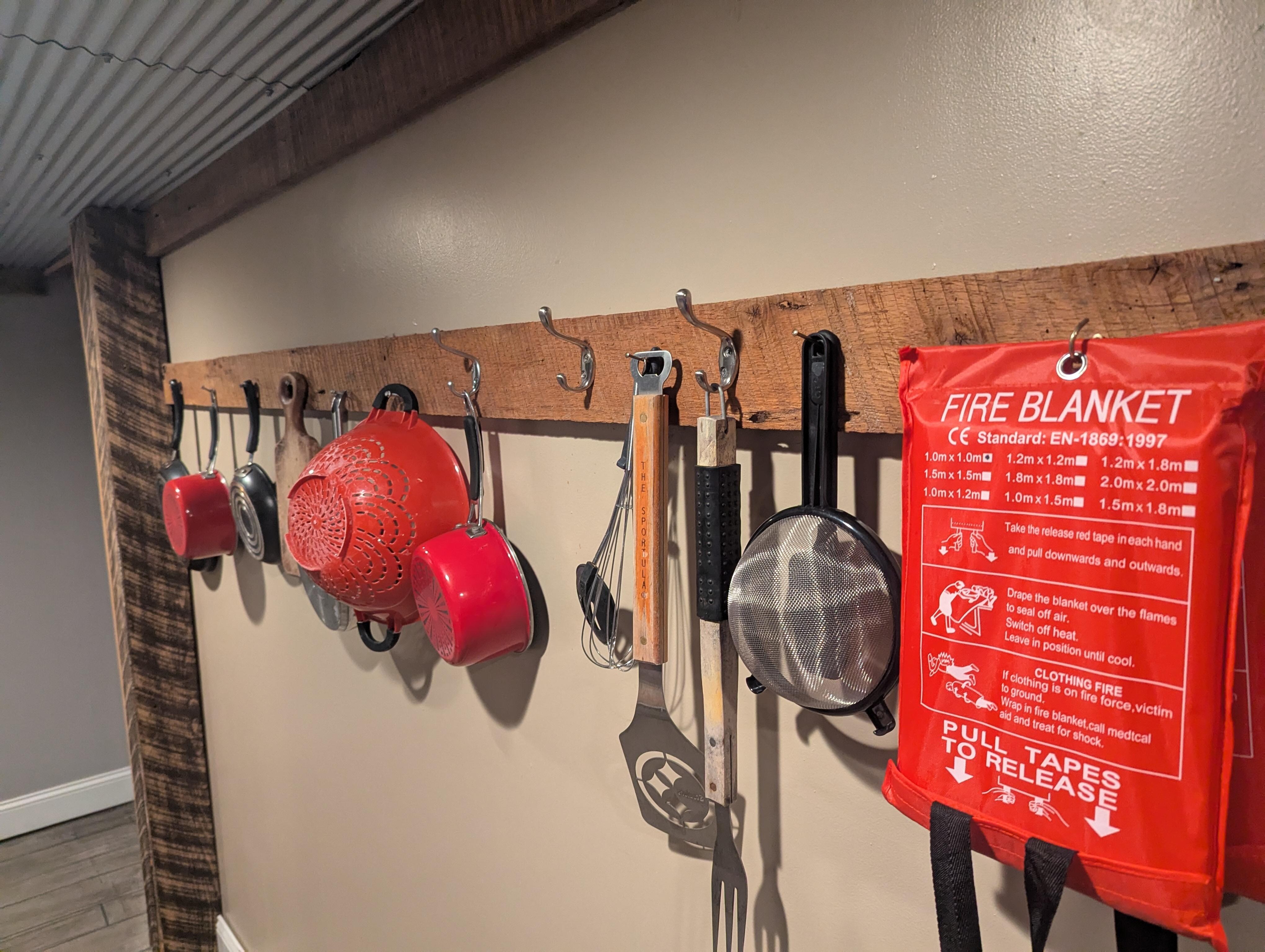 Pots and pans in kitchen