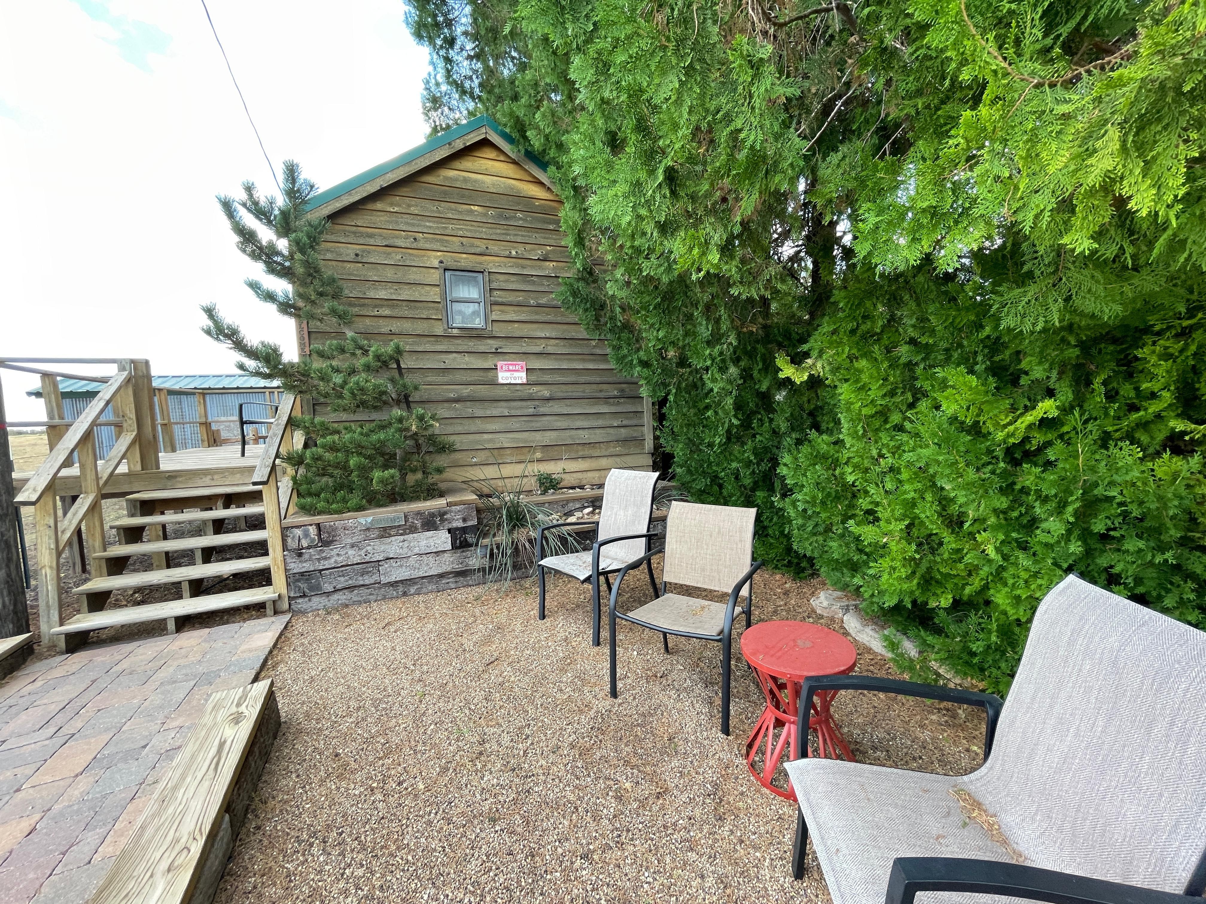 Looking towards the cabin.