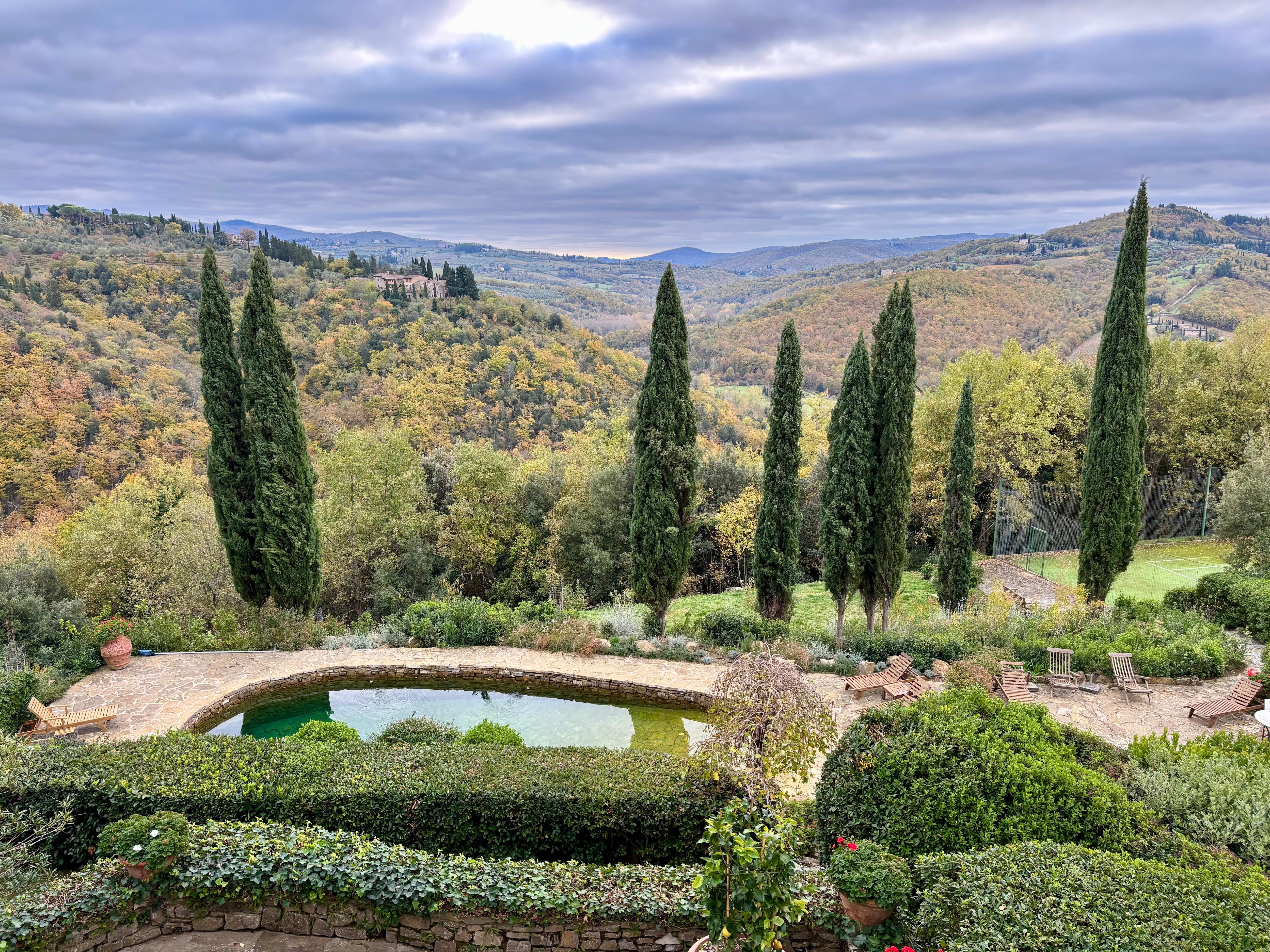 View from deck over the pool
