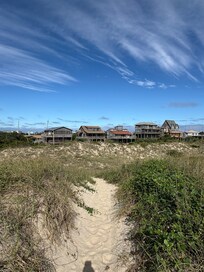 Looking up to the house