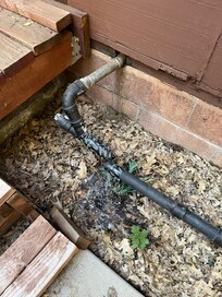 Cracked drain pipe from kitchen sink