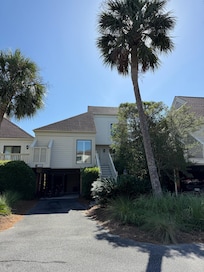 Villa driveway, entrance & door.