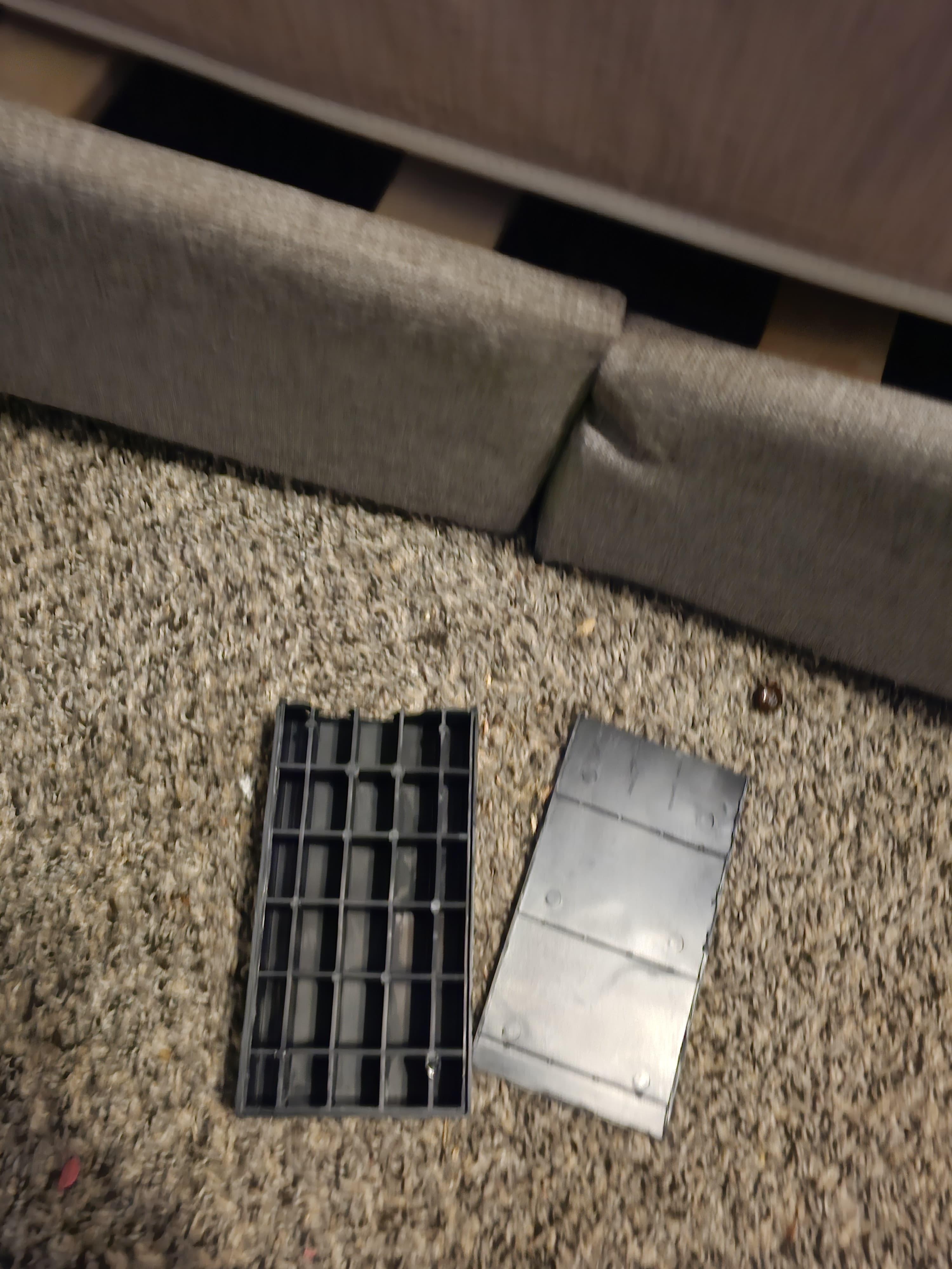 Broken cheap material "PLASTIC" that was barely holding up the bed frame.