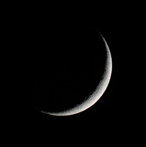 Crescent moon from the rental home deck