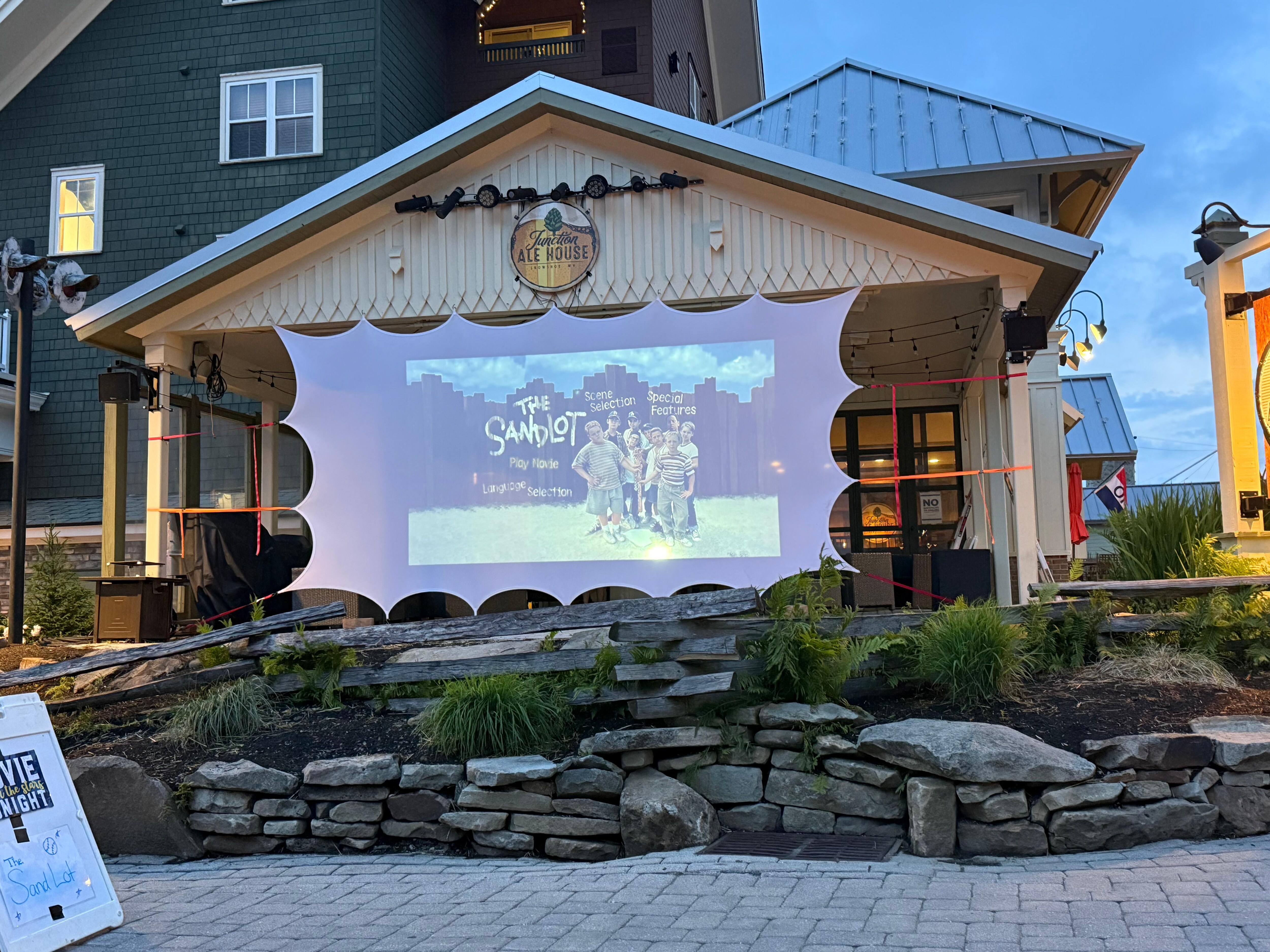 Movie in the town area. 