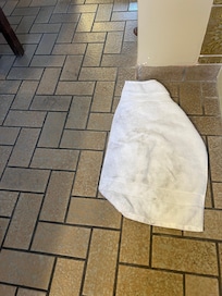 My sister showered and black stains were everywhere from where she was stepping.