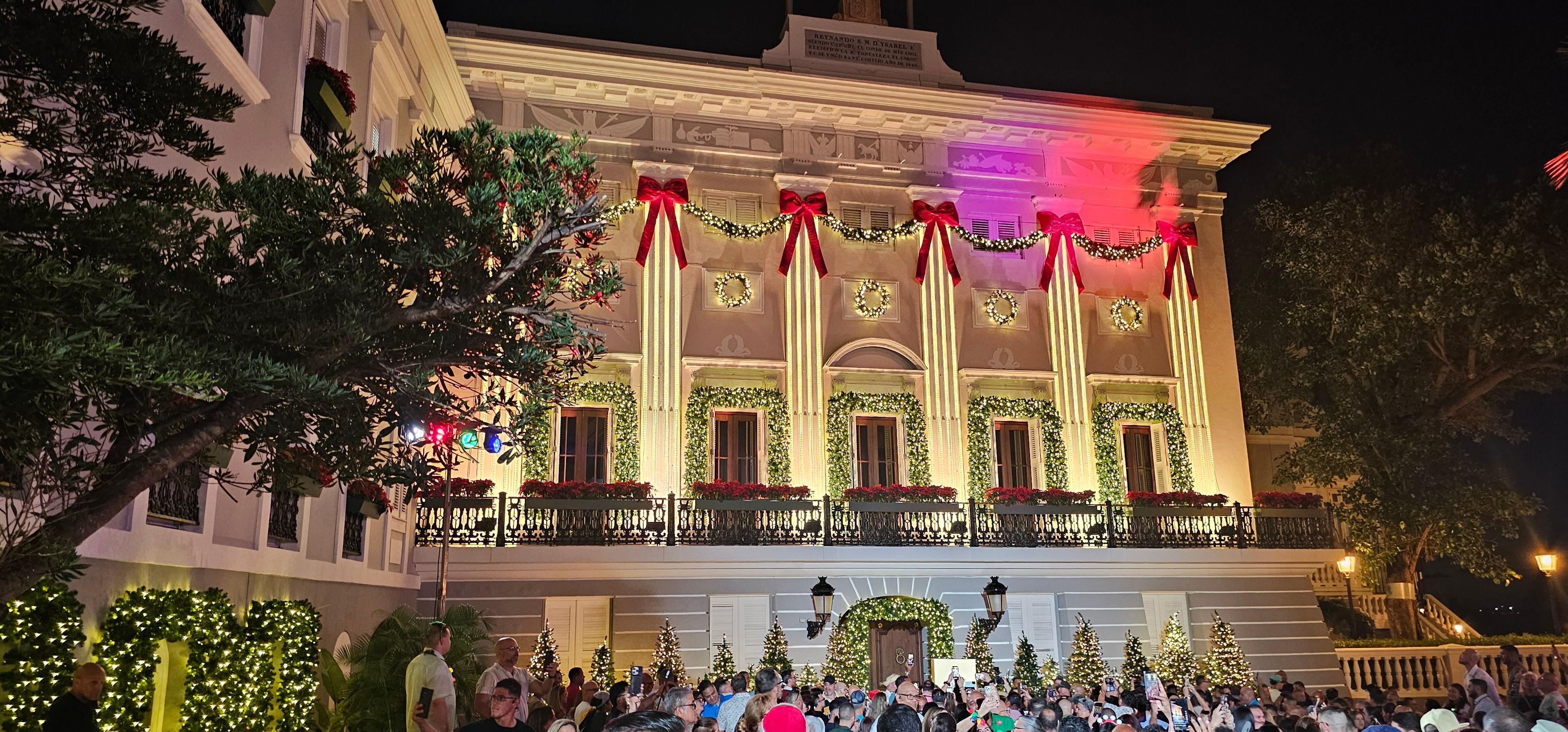 Attended lighting of the governors mansion for the holidays