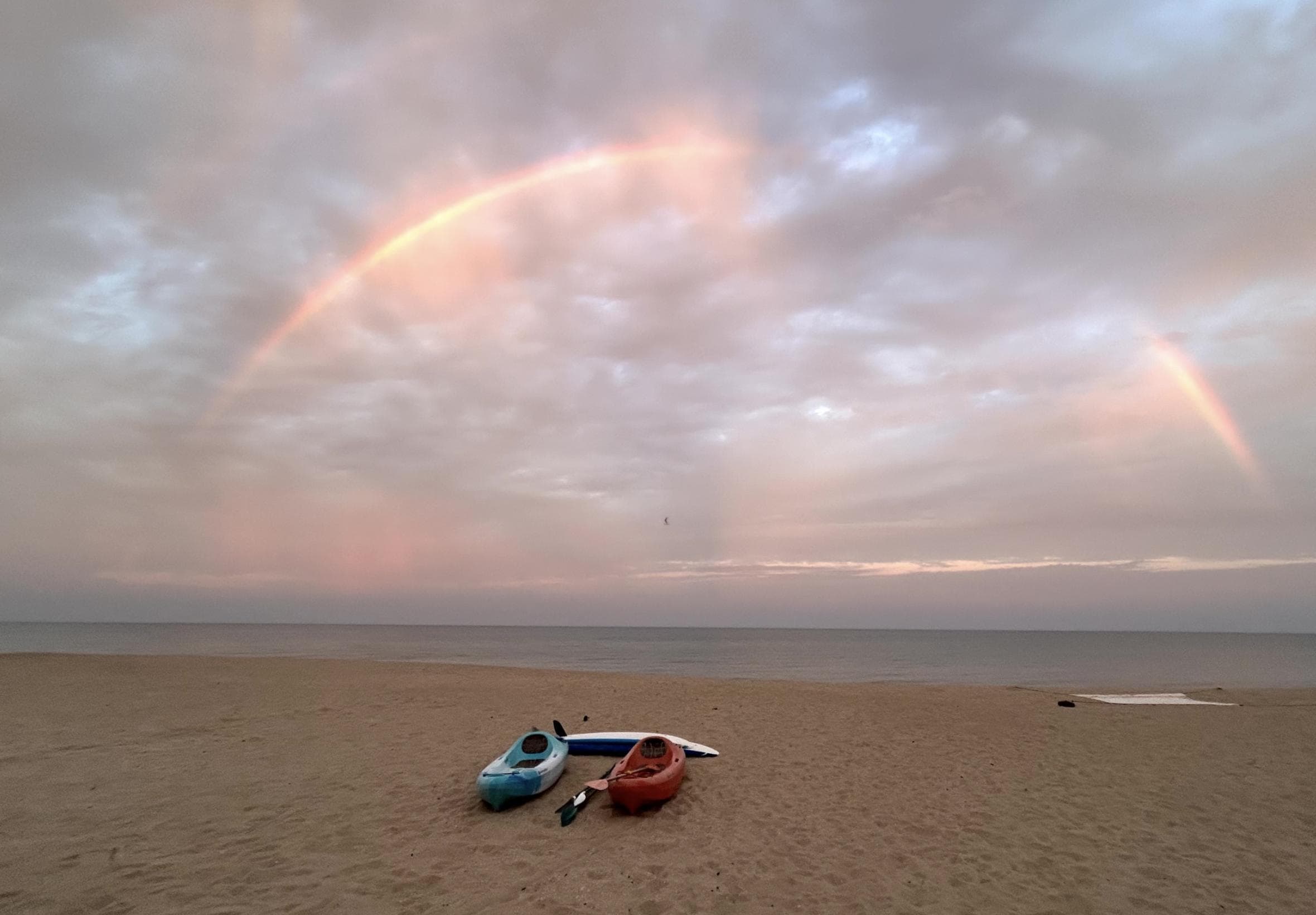 View from our deck of a rainbow on our last day!