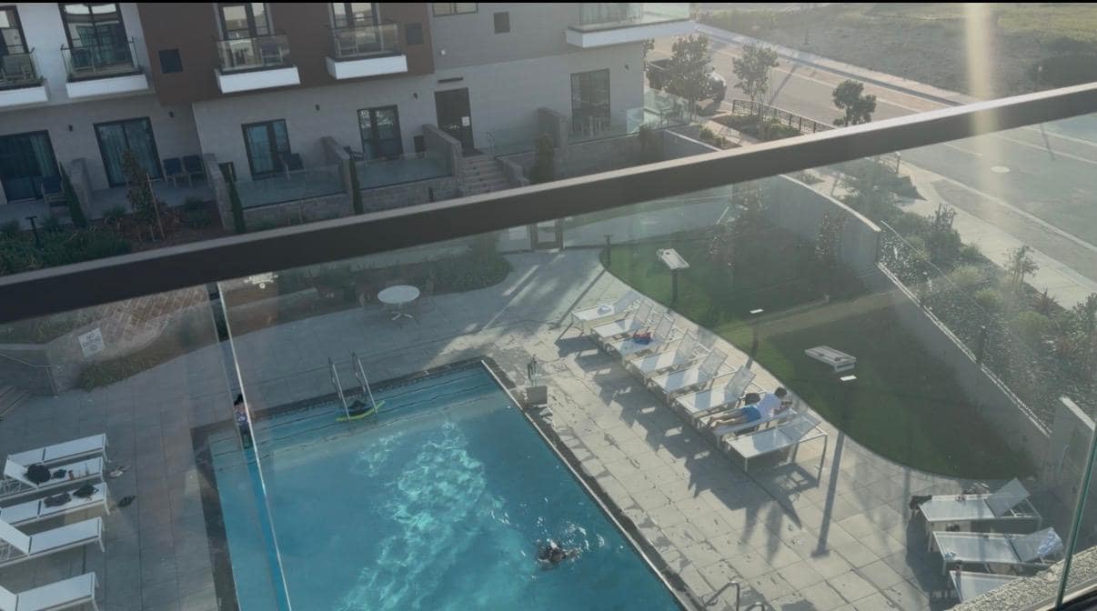 Courtyard/Pool view from our Wrap around balcony!