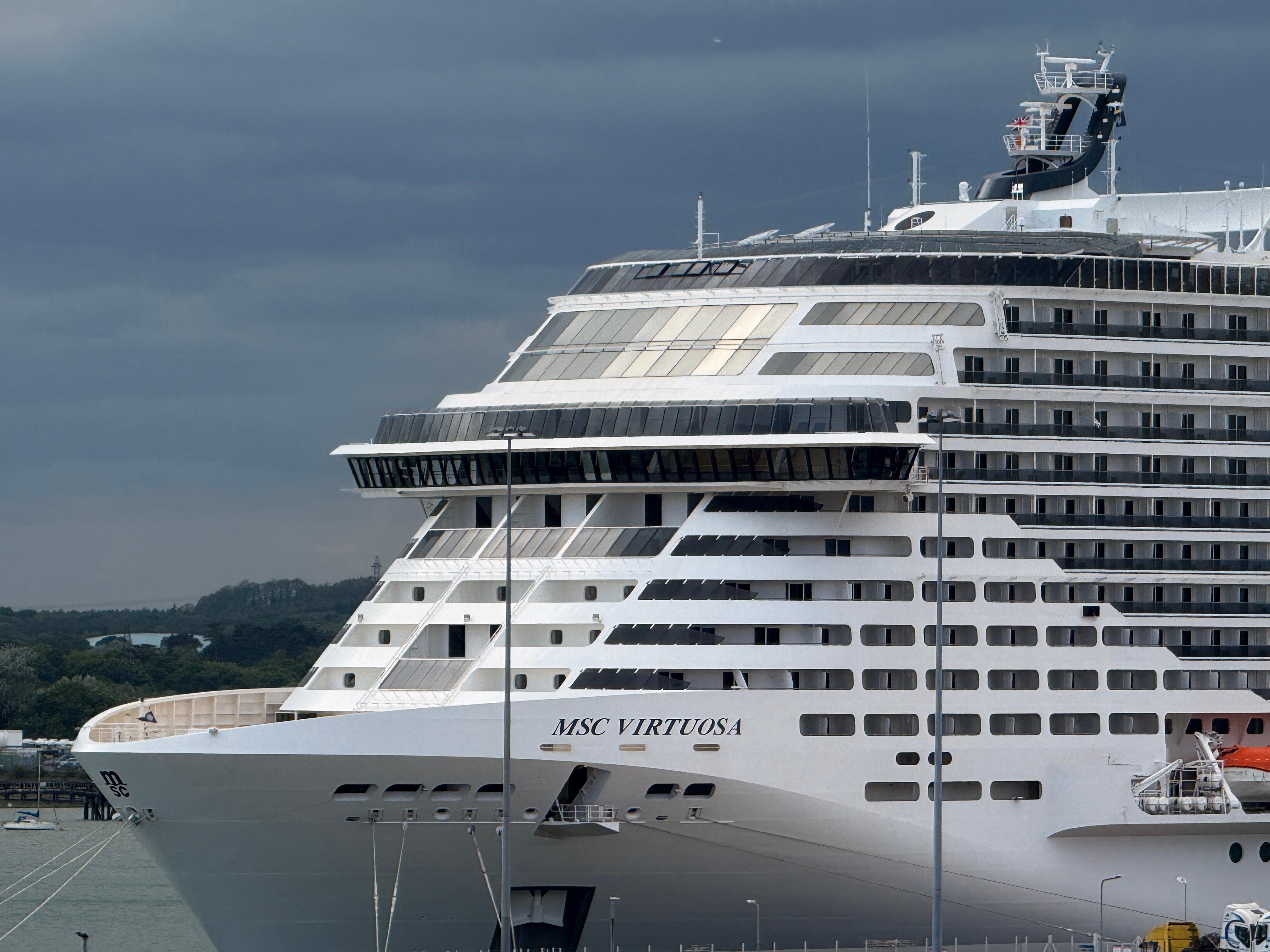 View from our window of cruise ship 