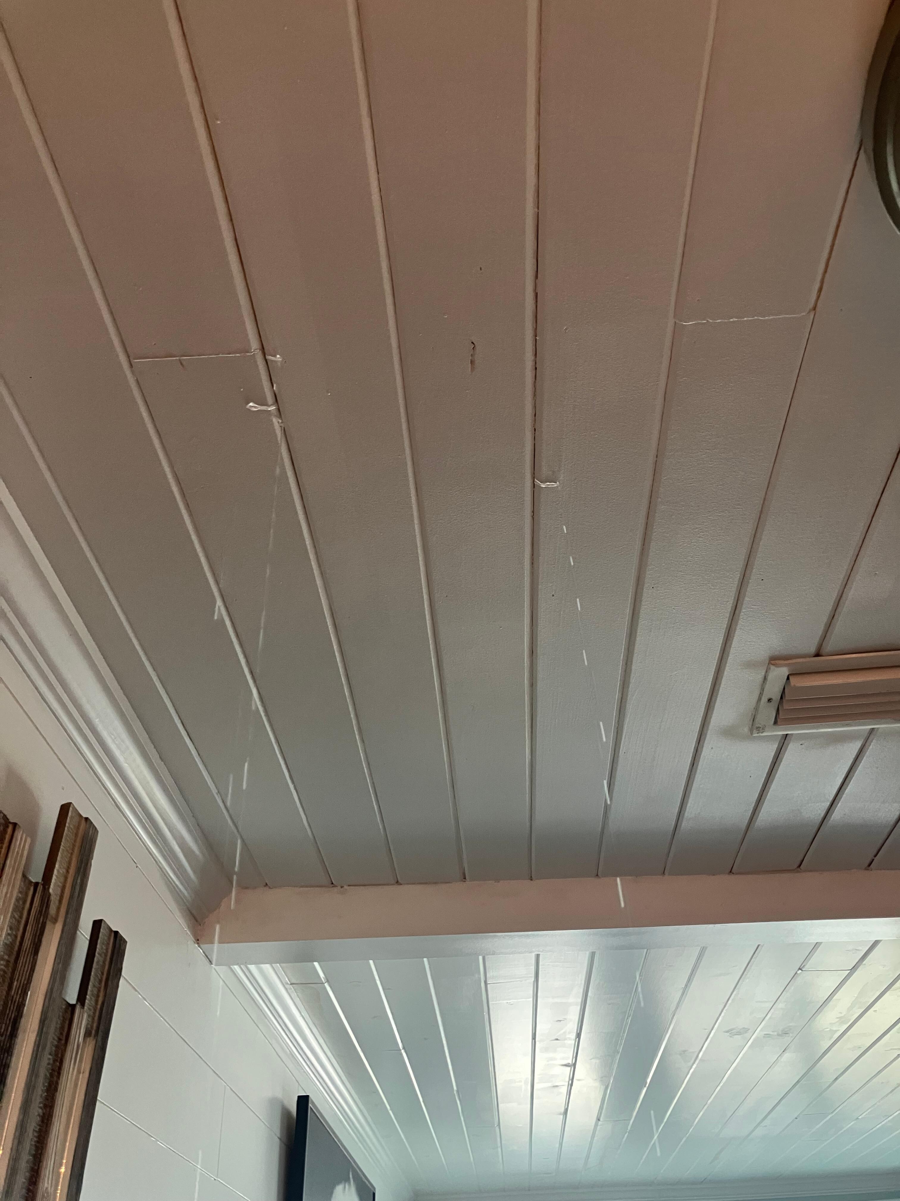 Water pouring from ceiling. 