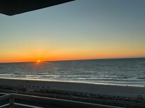 View of the sunrise from our balcony: