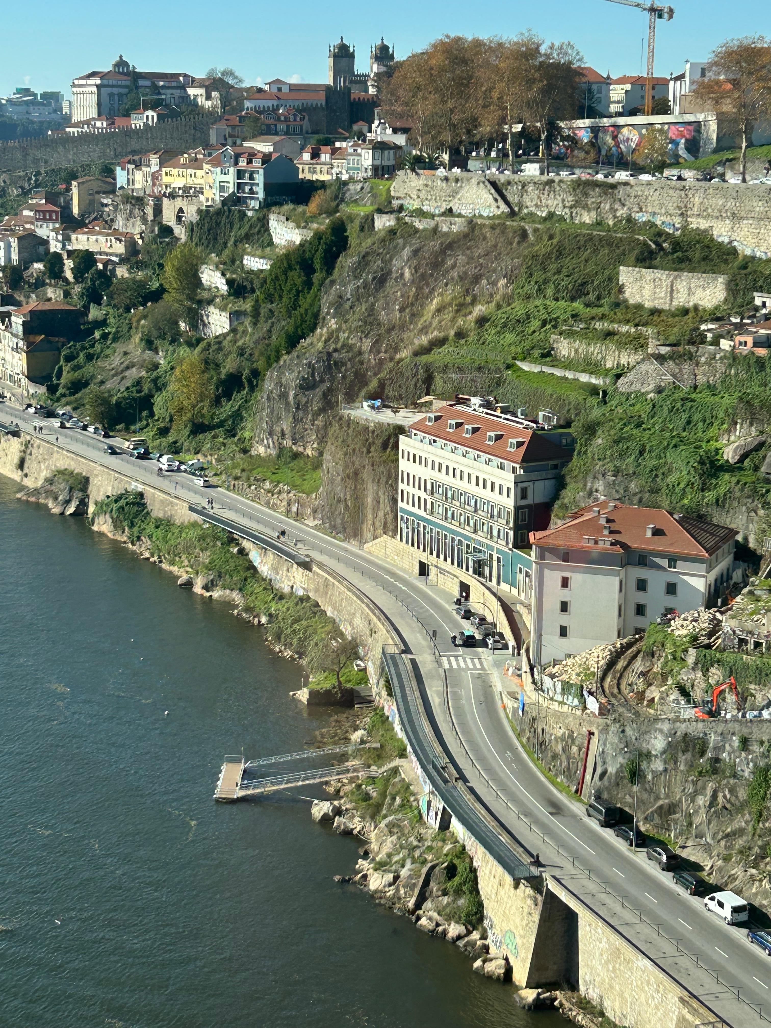 View from hop on hop off bus looking down at Eurostars hotel 