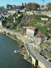 View from hop on hop off bus looking down at Eurostars hotel