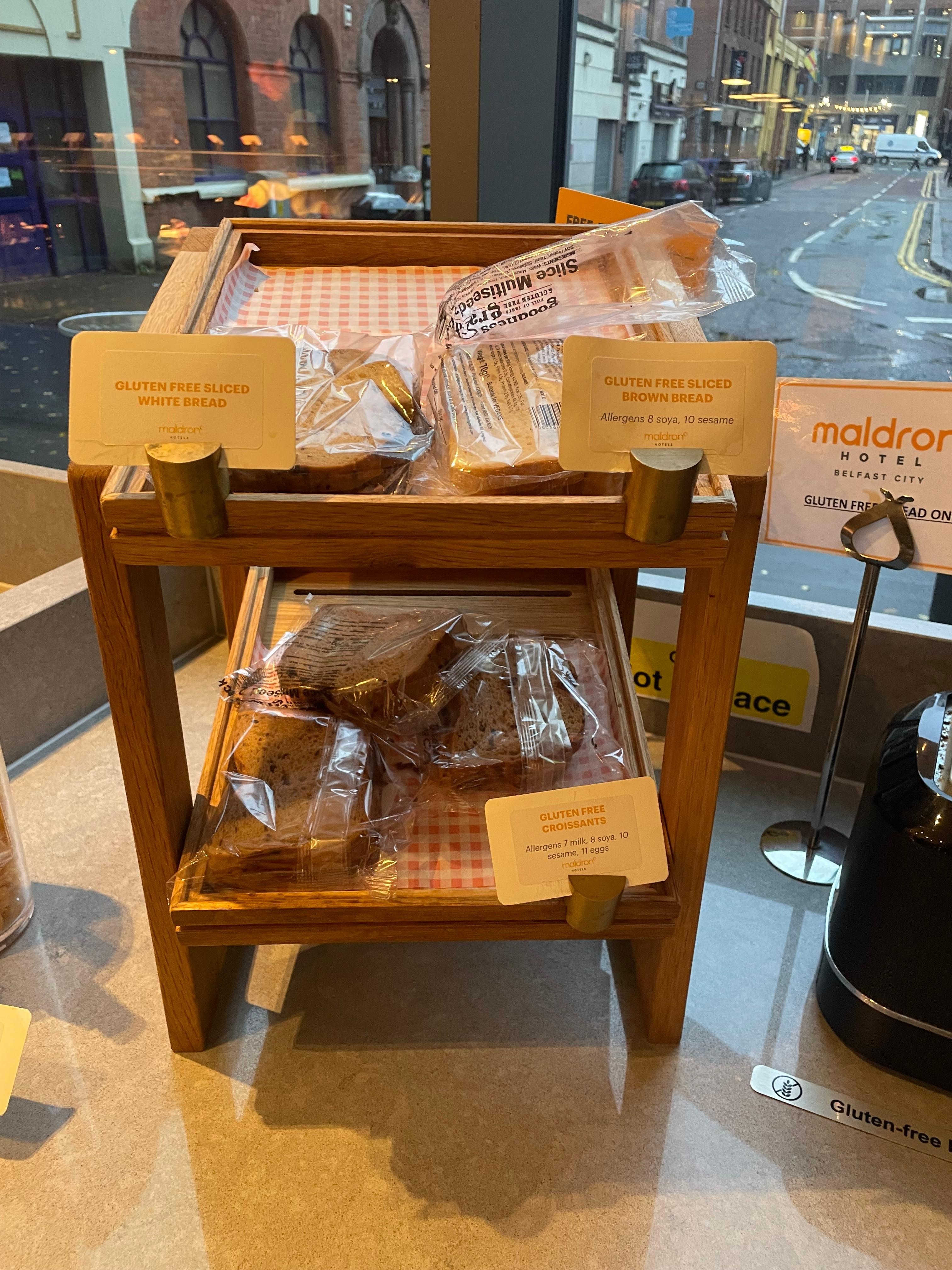 Gluten free selection of breakfast. 