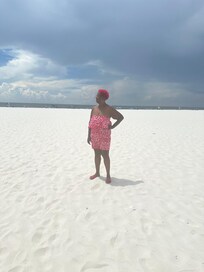 In the sand at the Hangout.