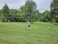Frisbee in the yard