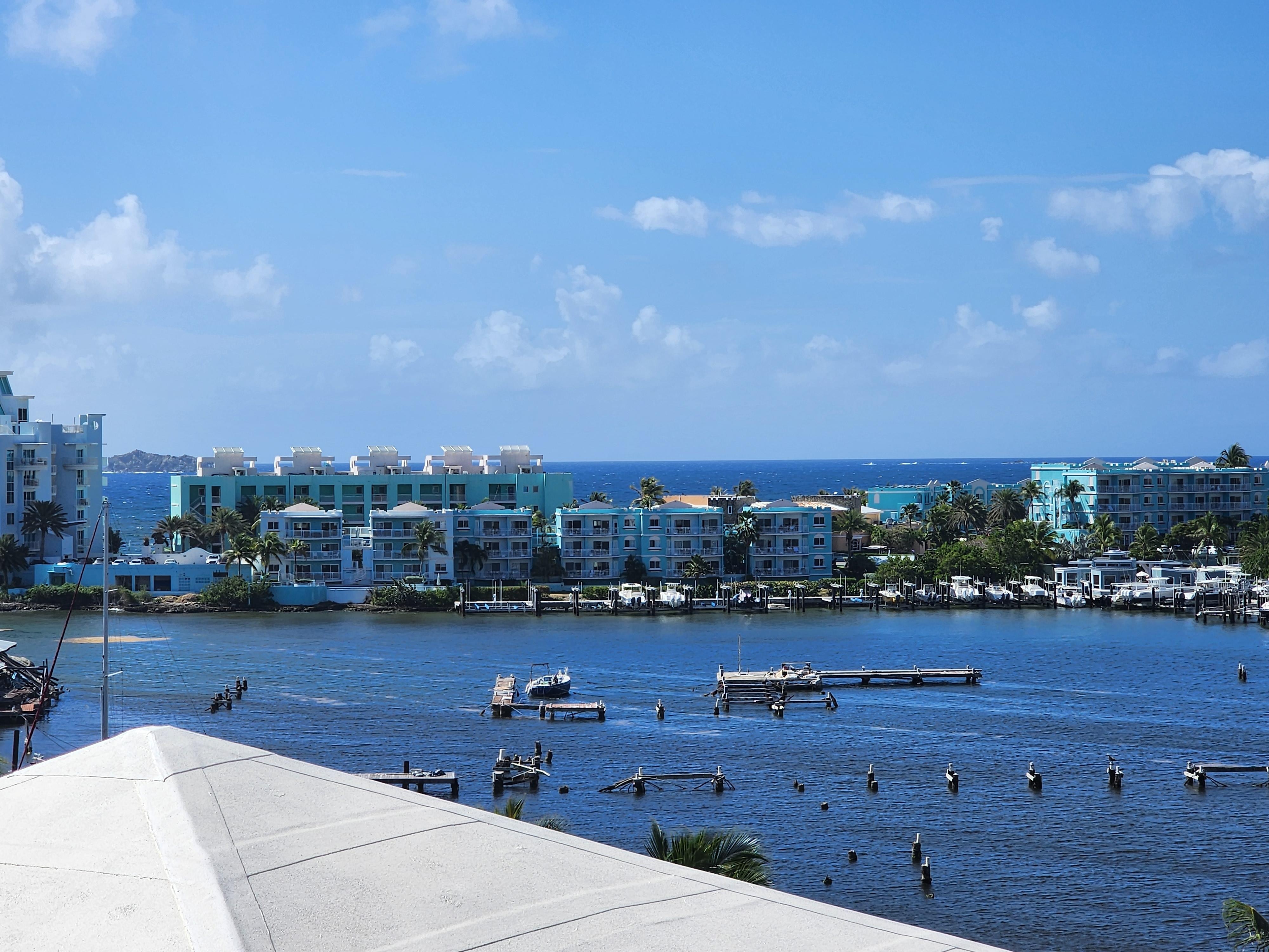View of beach club from road.