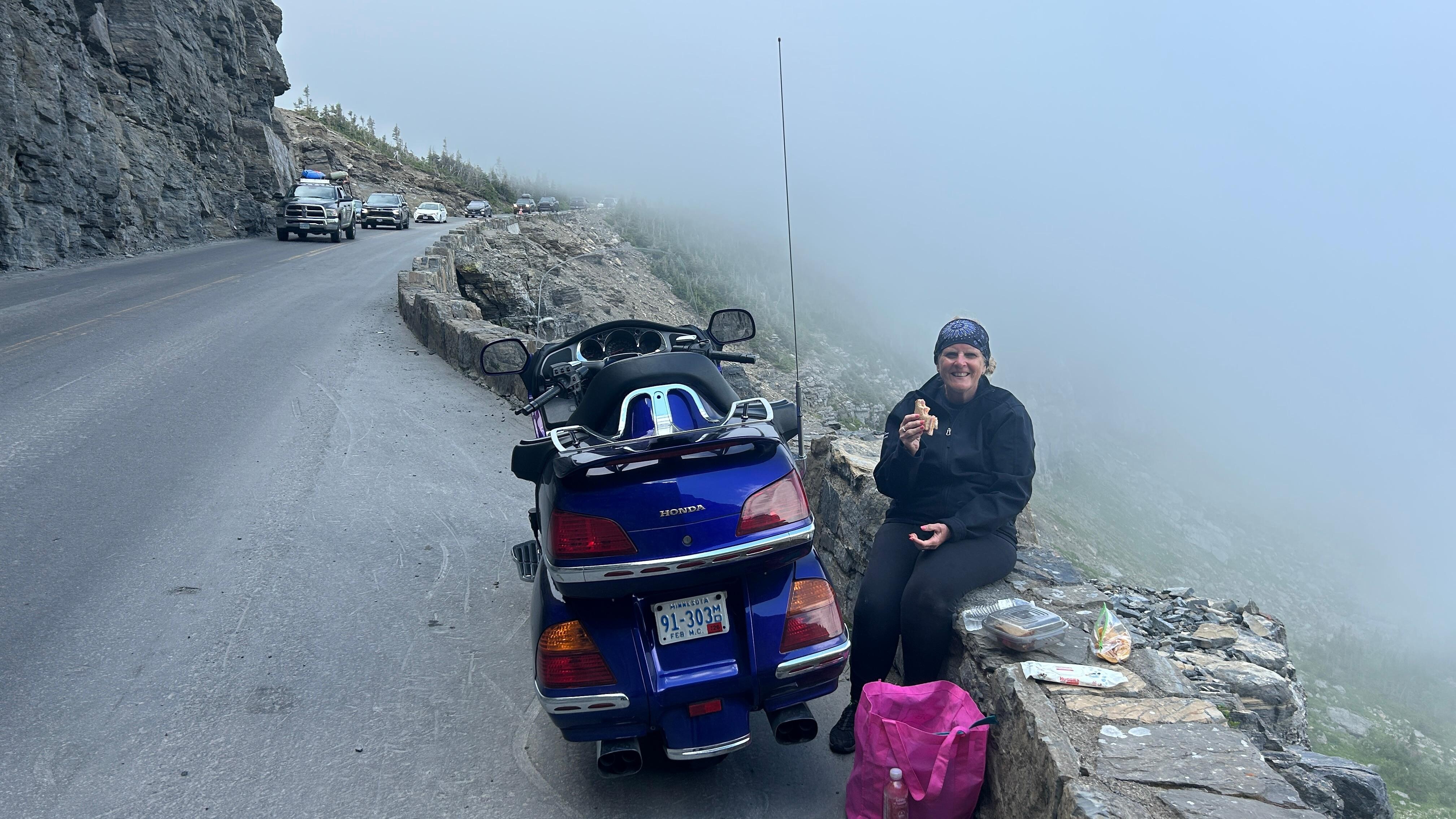 Lunch , side of foggy mountain 