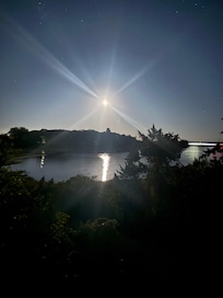 Moon rising from the porch