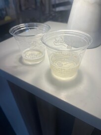 Complimentary glass of prosecco while checking in