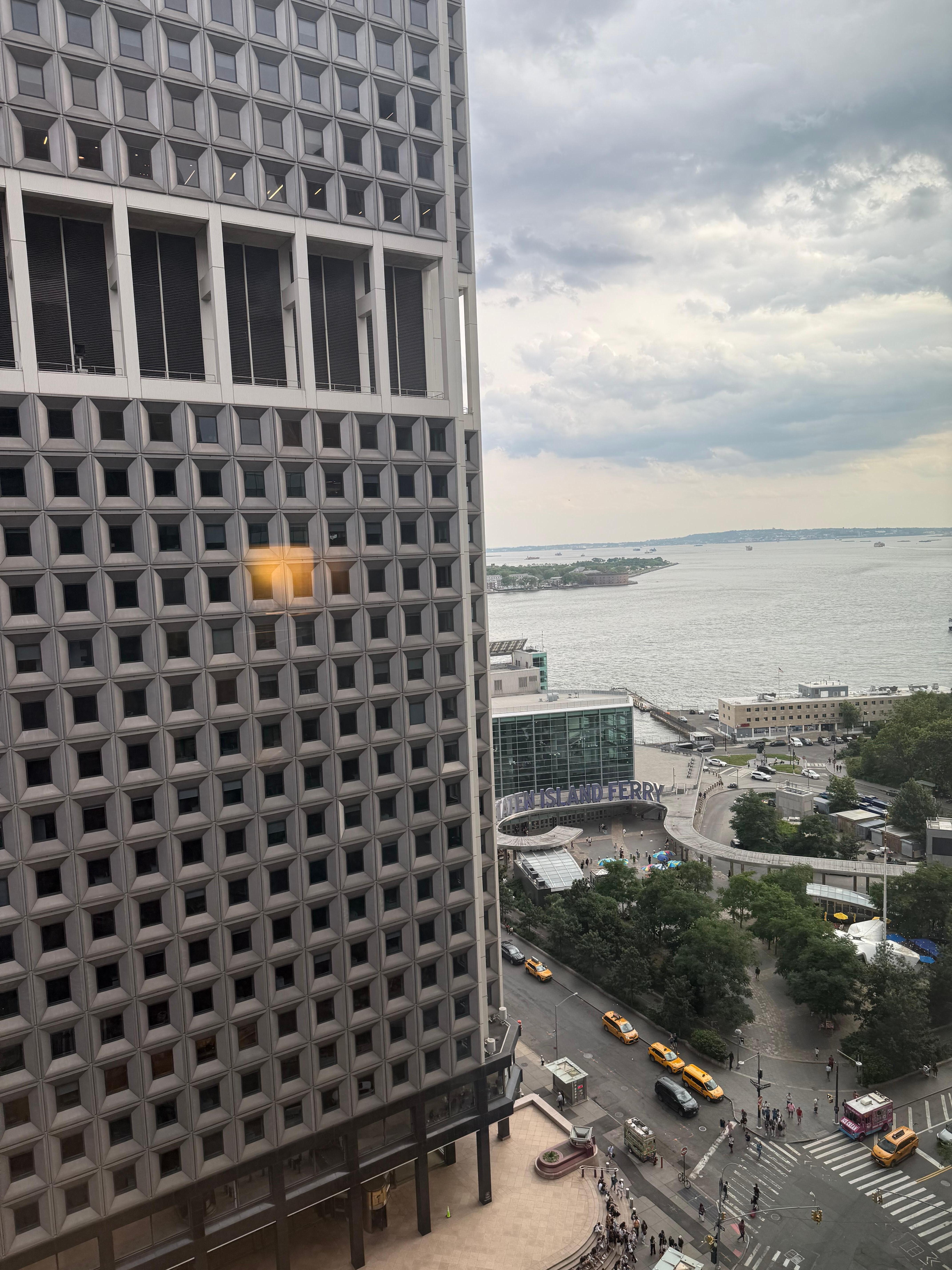 The “water view” I had to put my phone on the window and tilt it to get this picture.