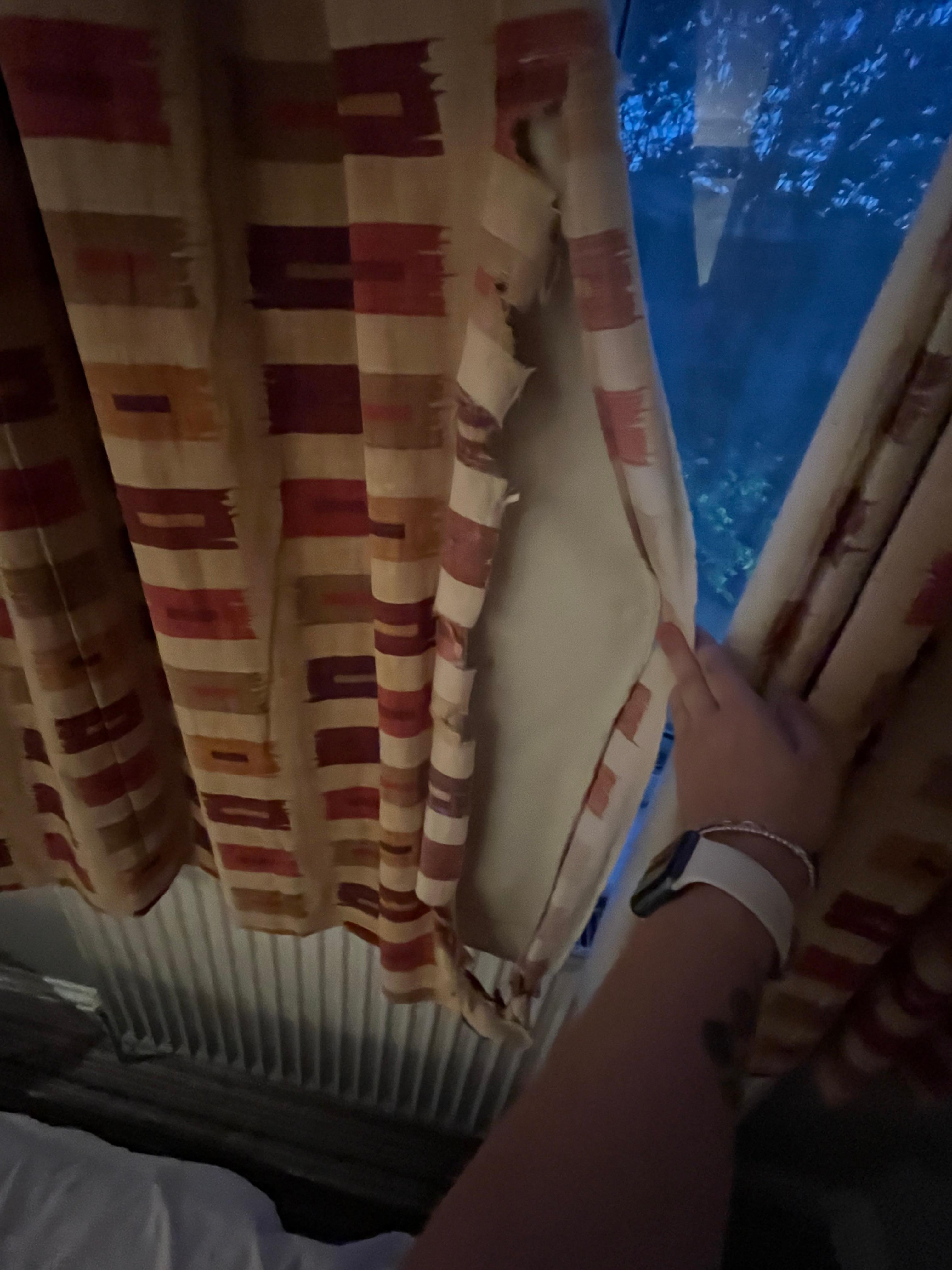 Ripped and dirty curtains