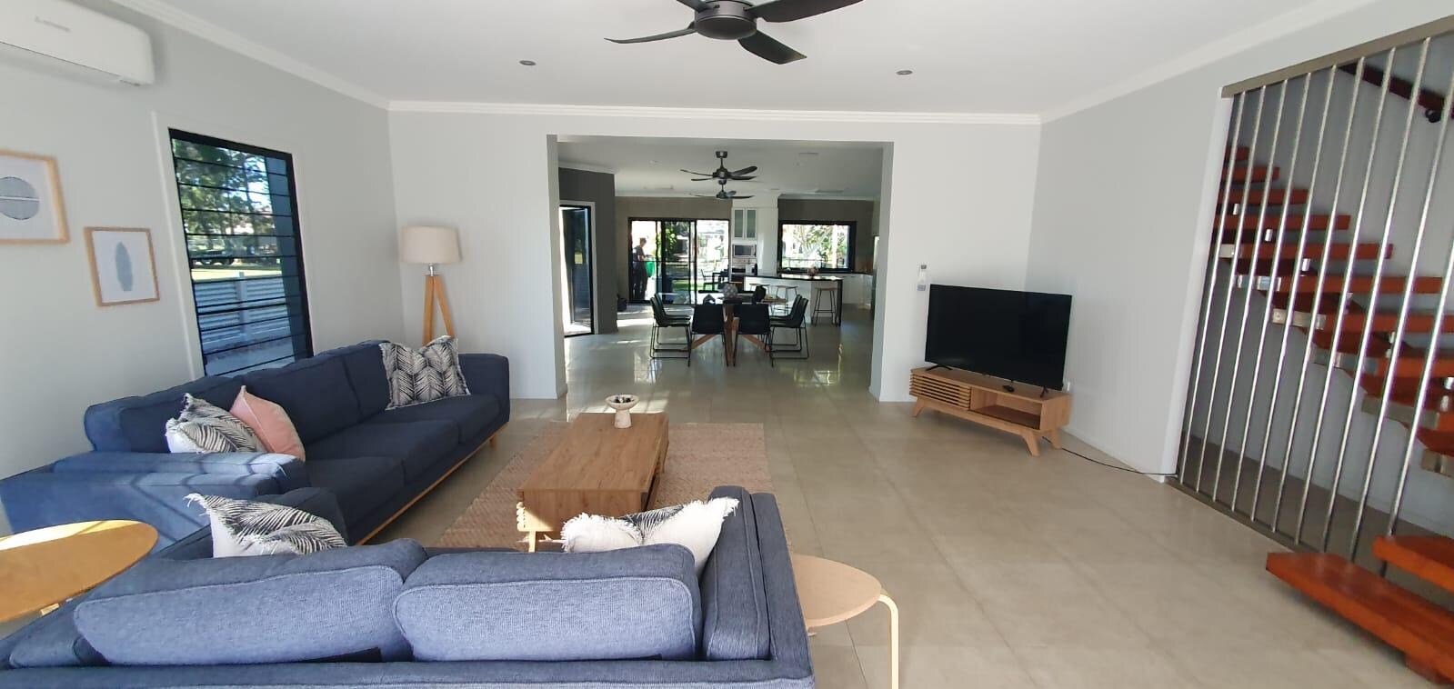 Downstairs lounge, dining and kitchen 