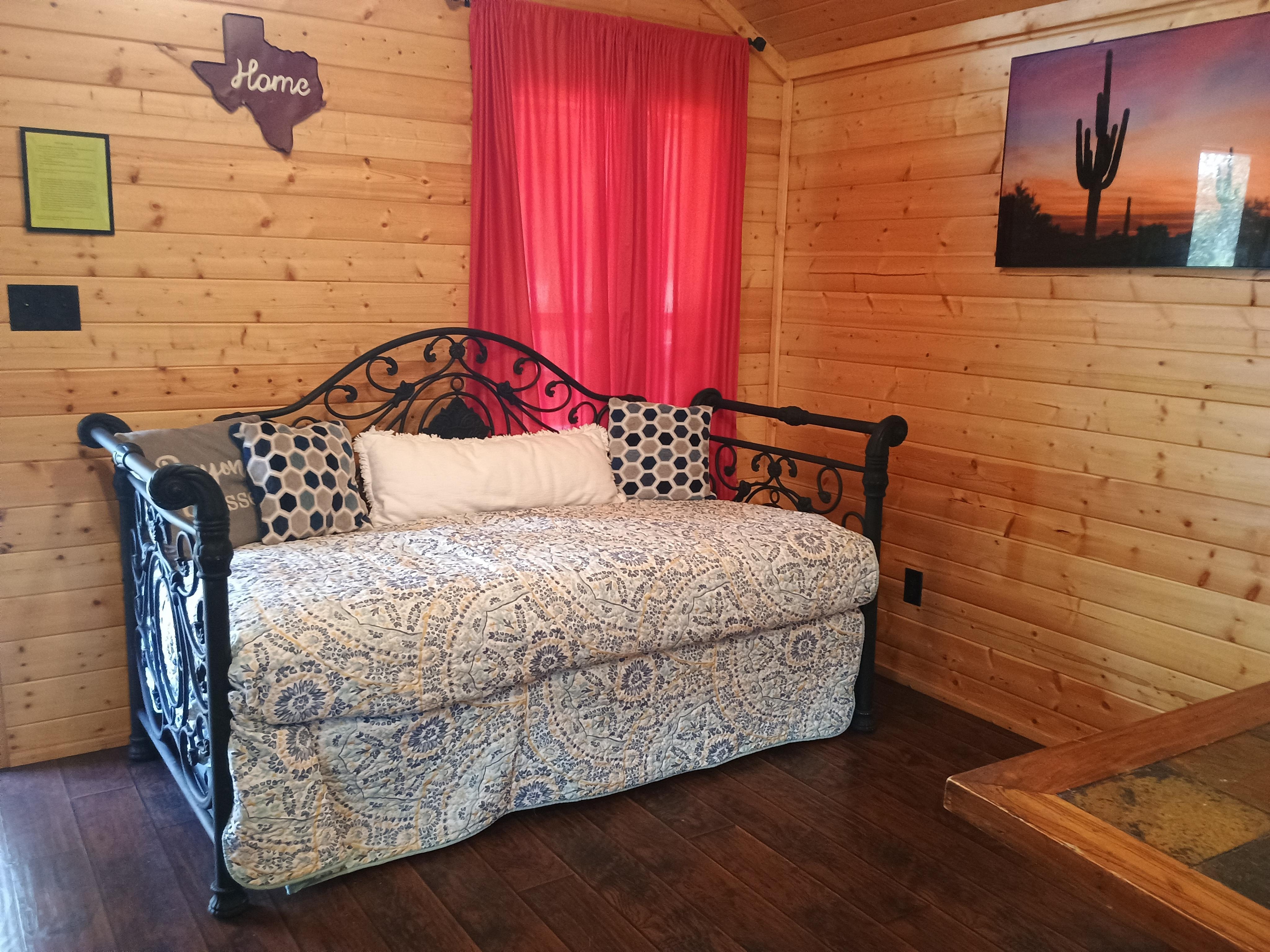 Living room as you walk in cabin