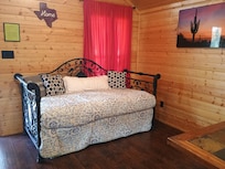 Living room as you walk in cabin