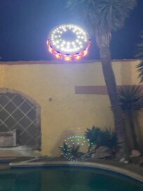 carnival rides over house