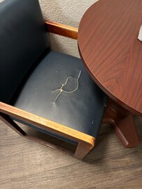 The chairs was torn
