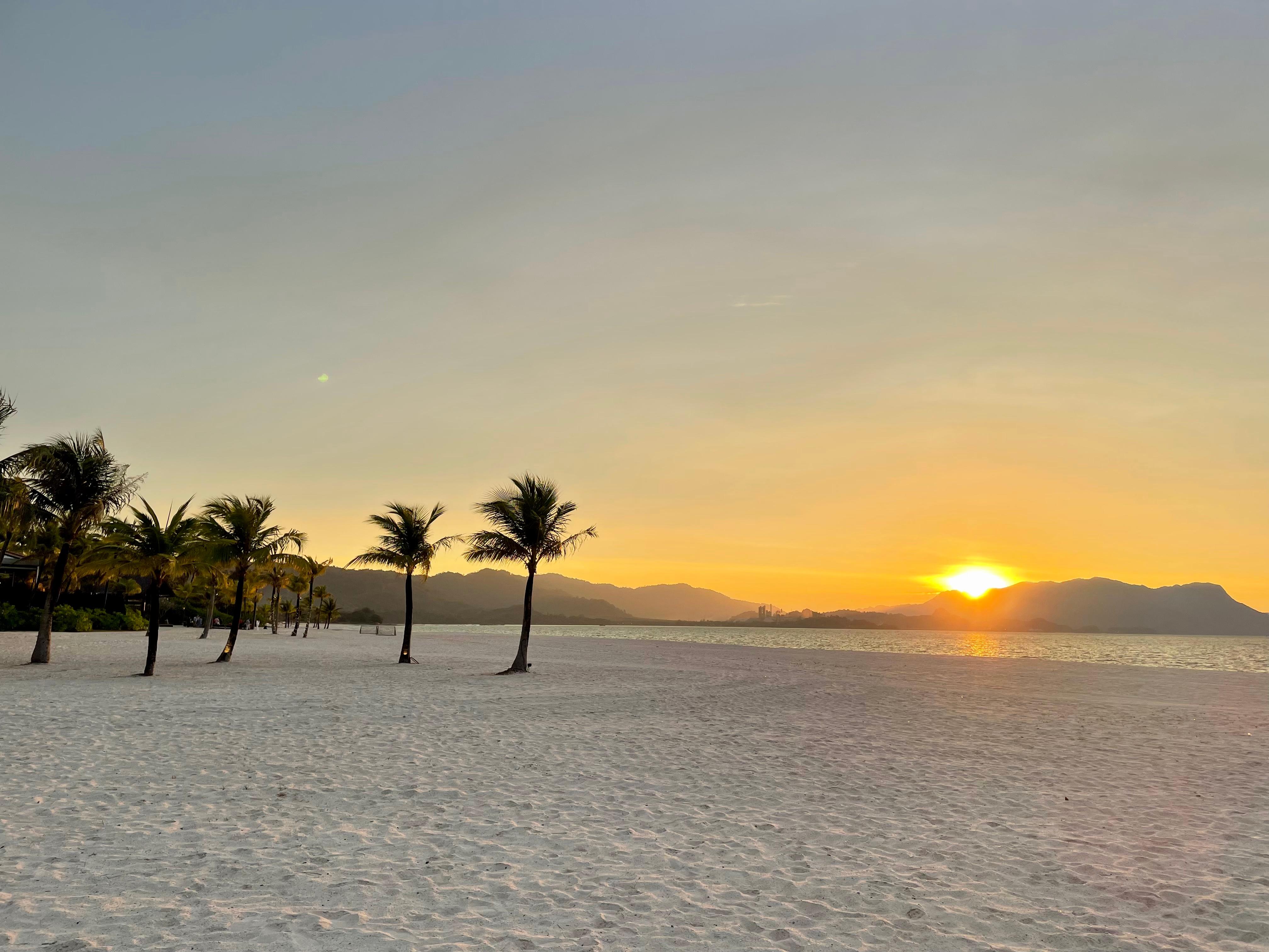 Sunset view from hotel beach