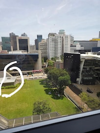 View of subway from hotel room