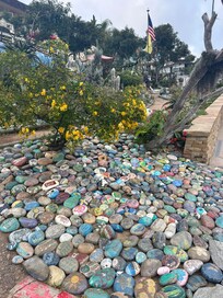 The most charming “rock garden” is across the street as one walks down to the beach.