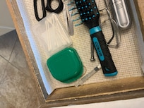 Syringe in next drawer up, both drawers in toddler and crawling infants reach