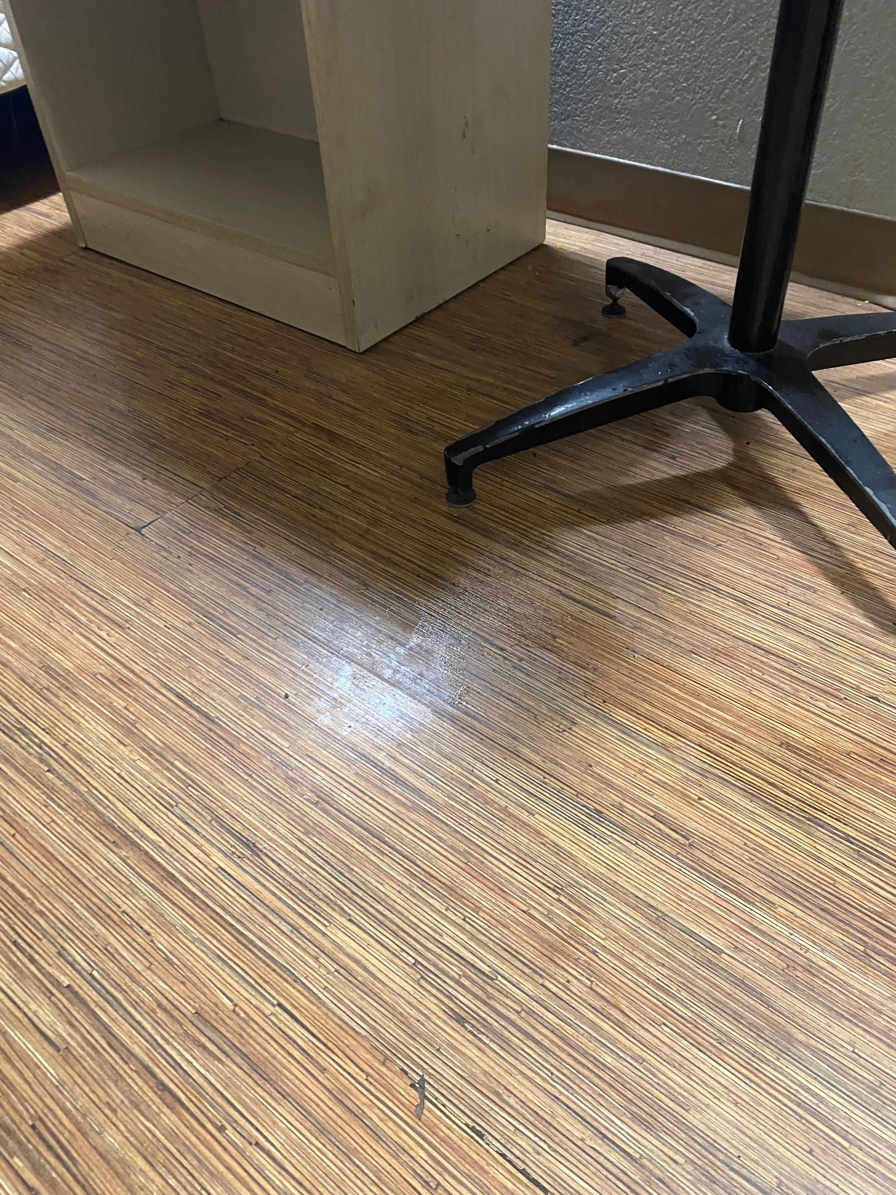 Floor had big sticky spot