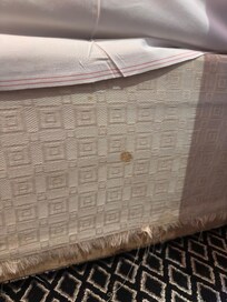 Bed with “luxury Egyptian sheets”
