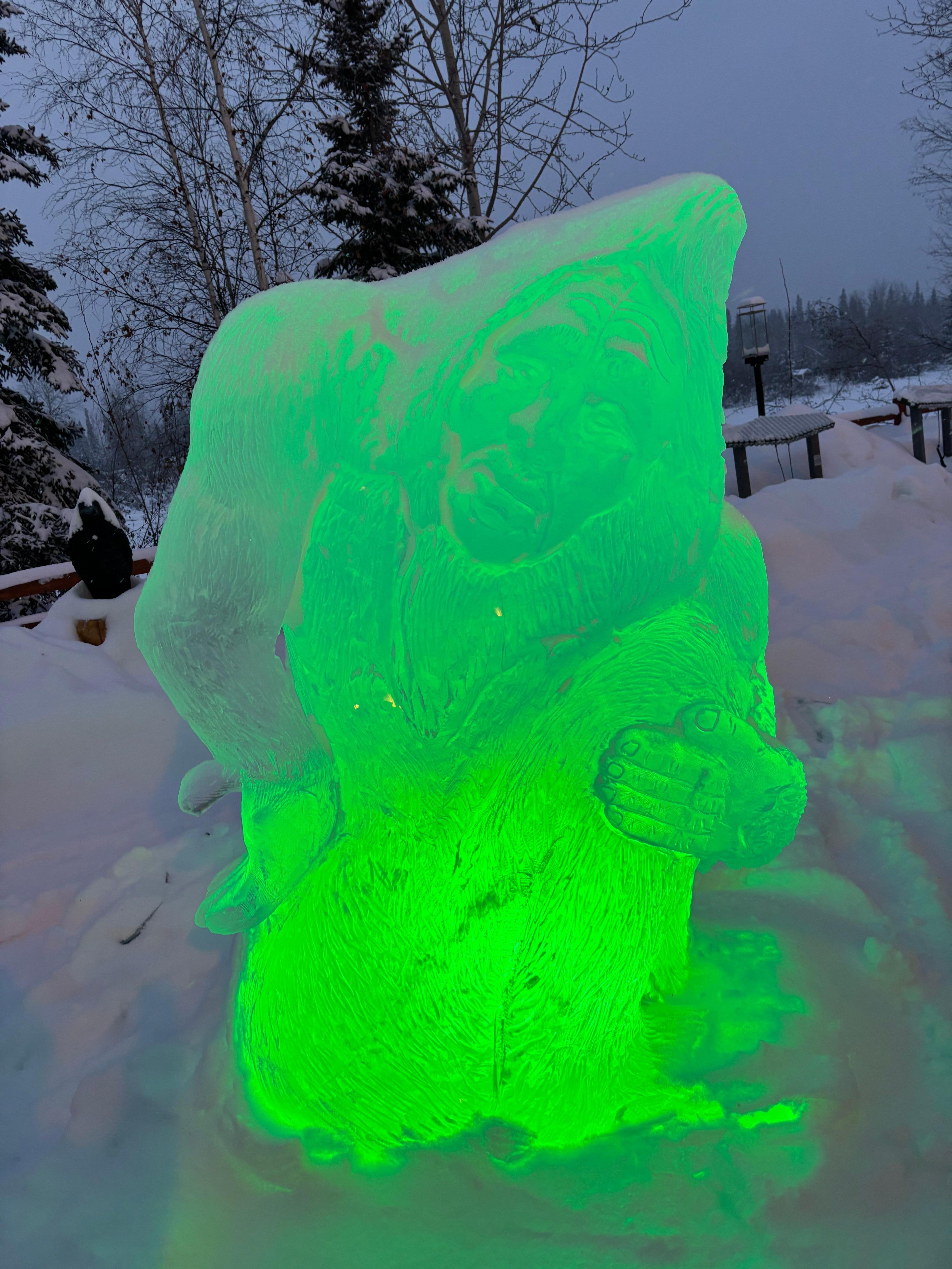 Ice sculpture on site